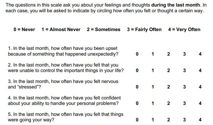 perceived stress scale